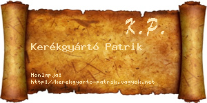 Kerékgyártó Patrik névjegykártya